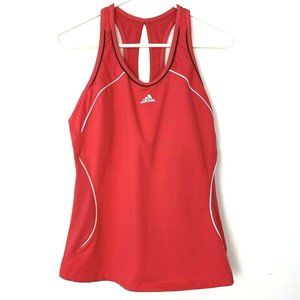 Adidas Women Sleeveless Tank Top Small Stretch Active Gym Red Pink Detail